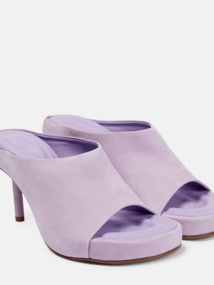 Papuci tip mules din piele de căprioară Jacquemus violet