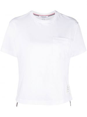 T-shirt con scollo tondo Thom Browne bianco