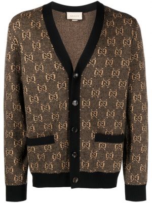 Cardigan de lână tricotate din jacard Gucci