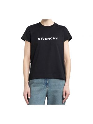 Czarna koszulka slim fit z krótkim rękawem Givenchy