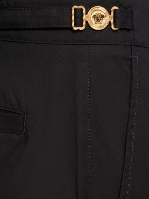Pamut nadrág Versace fekete