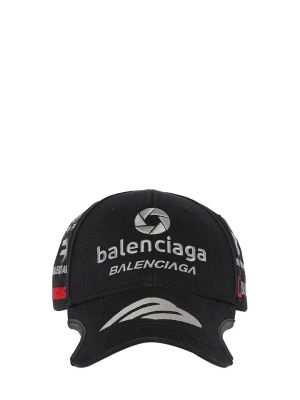 Памучна шапка с козирки Balenciaga черно