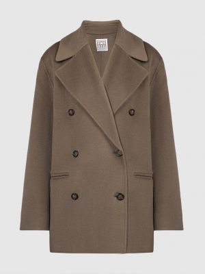Шерстяное пальто Toteme коричневое