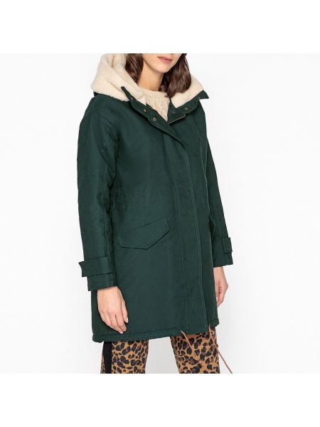 Длинное пальто с капюшоном длинное Sessun, зеленое