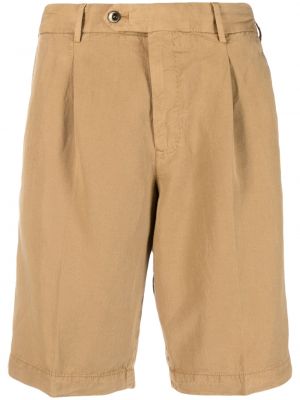 Plisirane kratke hlače iz lyocella Pt Torino rjava