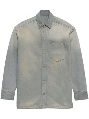 Bavlnená košeľa na gombíky Ami Paris sivá