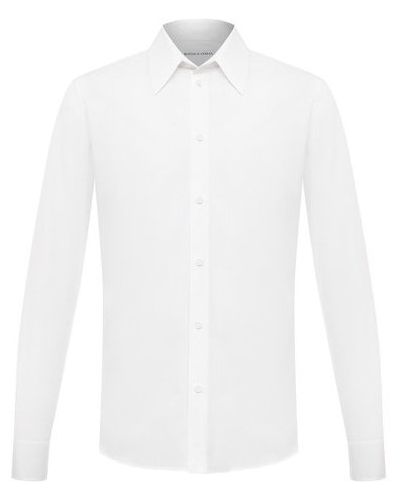 Хлопковая рубашка Bottega Veneta белая