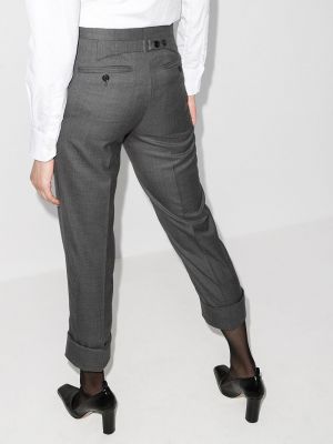 Spodnie slim fit Thom Browne szare