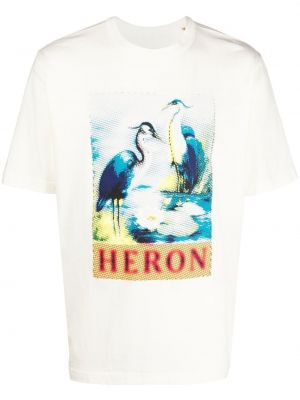 Тениска с принт Heron Preston бяло