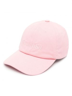 Cappello ricamato di cotone Nanushka rosa