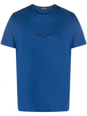 T-shirt med broderi Fred Perry blå