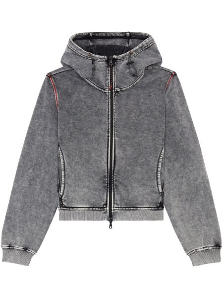 Sweat-shirt long fermeture éclair en coton Diesel gris