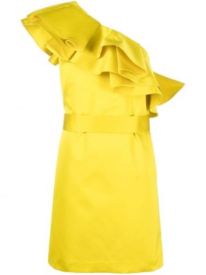 Βραδινό φόρεμα ντραπέ P.a.r.o.s.h. κίτρινο