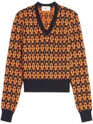 Пуловер с v-образно деколте Ami Paris