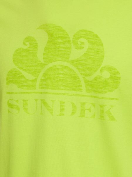 Camiseta de algodón de tela jersey Sundek verde
