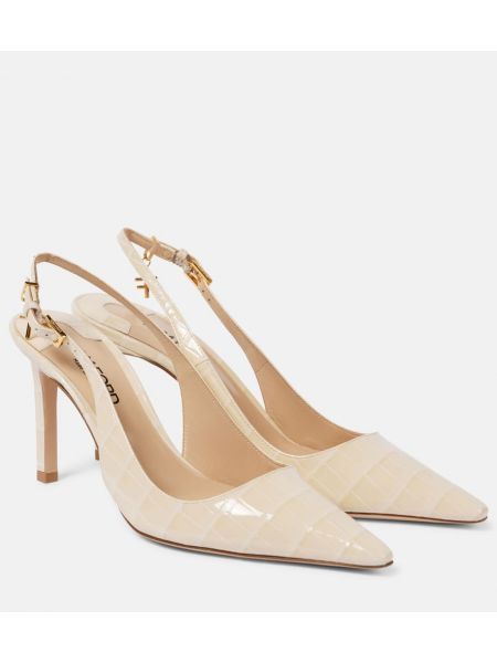 Slingback læder pumps Tom Ford hvid