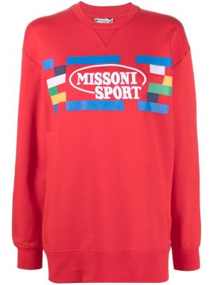Raštuotas medvilninis džemperis Missoni raudona