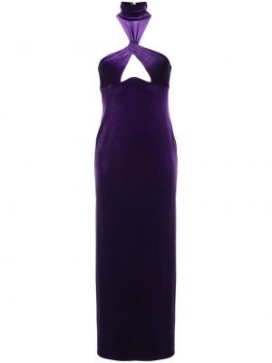 Zamatové večerné šaty Galvan London fialová