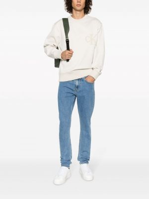 Sweatshirt mit rundem ausschnitt Calvin Klein Jeans weiß