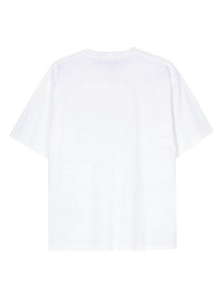 T-shirt mit stickerei aus baumwoll Stone Island weiß