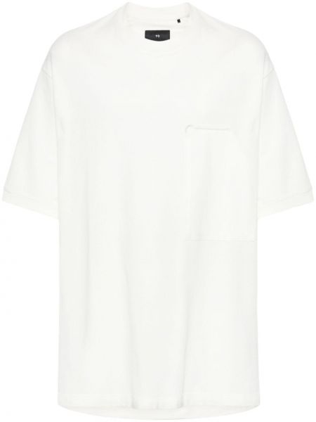 Kokvilnas t-krekls ar kabatām Y-3 balts