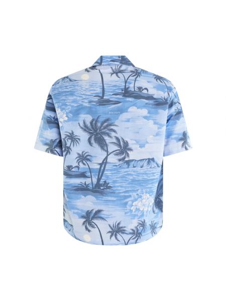 Camisa de lino Palm Angels azul