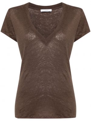 T-shirt en lin à col v Iro marron