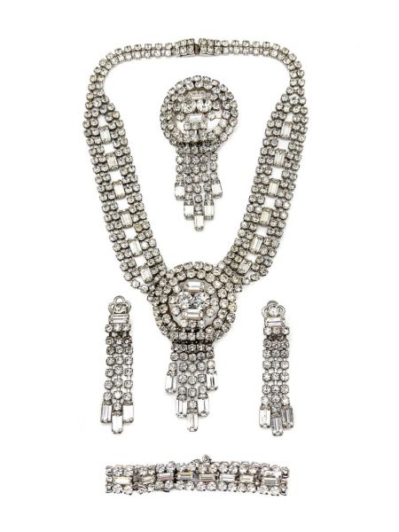 Ogrlica s kristali Jennifer Gibson Jewellery srebrna