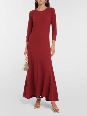 Хлопковое платье миди Polo Ralph Lauren красное