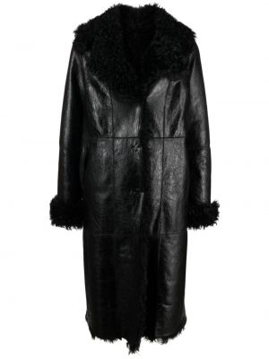 Oboustranný kožený kabát Arma černý