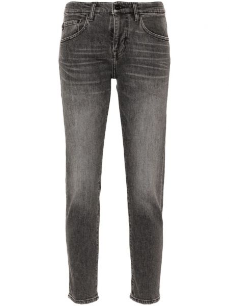 Slim fit džíny s klučičím střihem Ag Jeans šedé