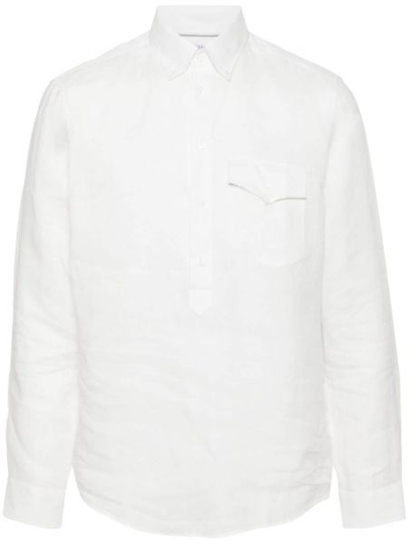 Ленена риза Brunello Cucinelli бяло