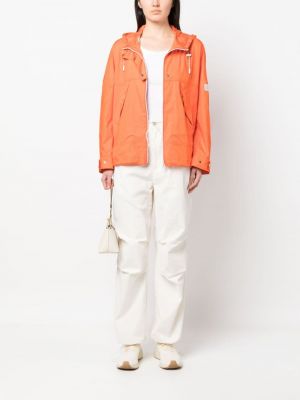 Péřová bunda na zip s kapucí Yves Salomon oranžová