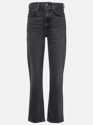 Slim fit skinny džíny s vysokým pasem Agolde šedé