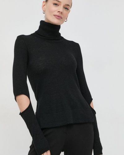 Gyapjú pulóver Beatrice B fekete