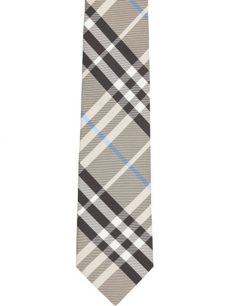 Corbata de seda a cuadros Burberry gris