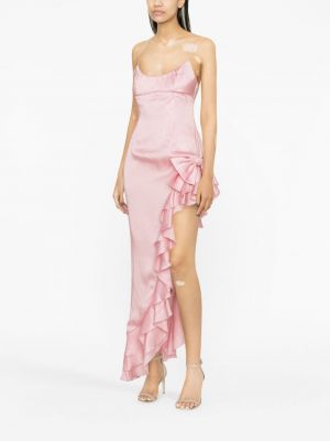 Sukienka wieczorowa z falbankami Alessandra Rich różowa