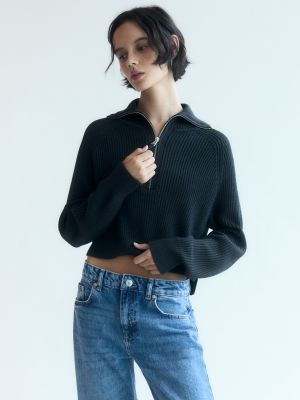 Пуловер Pull&bear черно