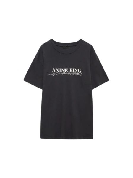 T-shirt mit kurzen ärmeln Anine Bing schwarz