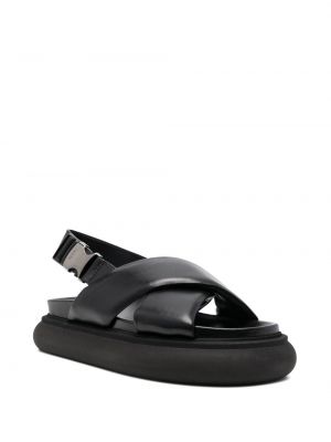 Leder sandale Moncler schwarz