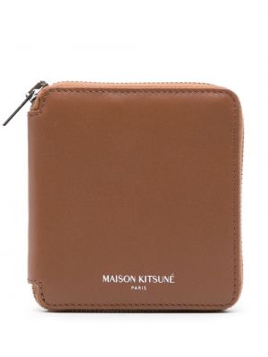 Kožená peňaženka s potlačou Maison Kitsuné