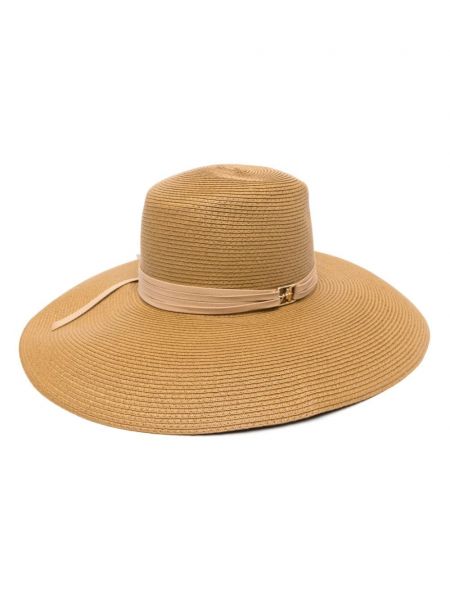 Slnečný klobúk Alberta Ferretti hnedá