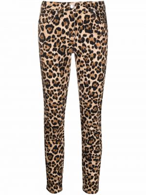 Leopard trykt stretch jeans Blumarine brun