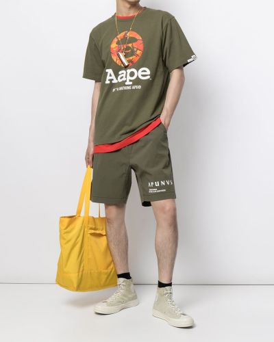 Pantalones cortos deportivos con estampado Aape By *a Bathing Ape® verde