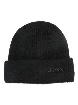 Čepice s výšivkou Boss černý