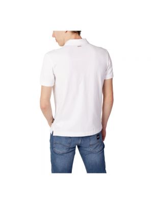 Camisa de algodón con estampado Napapijri blanco