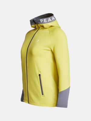 Mikina s kapucí na zip Peak Performance žlutá