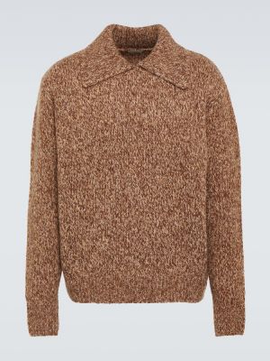 Jersey de lana de tela jersey Dries Van Noten marrón