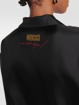 Копринена риза Gucci черно