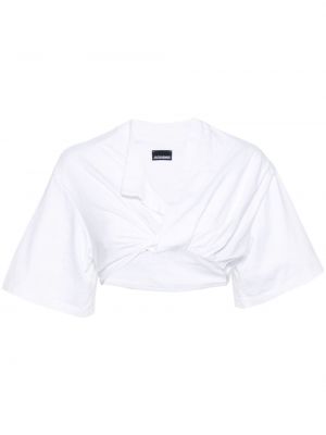 Βαμβακερή μπλούζα Jacquemus λευκό